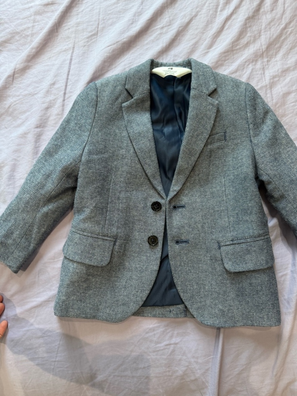 H&M Gray Herringbone Men's Blazer - Two-Button Sport Coat